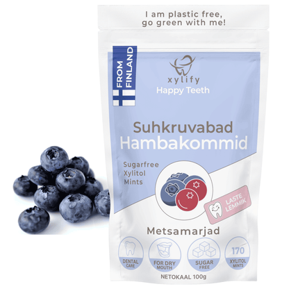 Happy Teeth ksülitooliga hambakommid - Metsamari 100g / 170tk