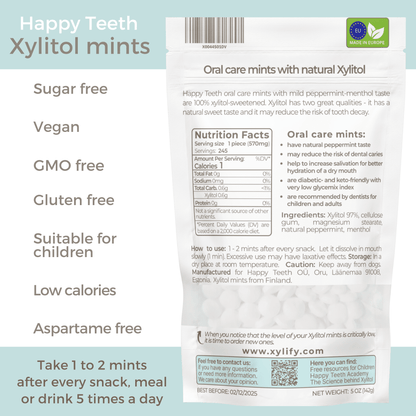 Happy Teeth Oral Care Xylitol Mints - Peppermint