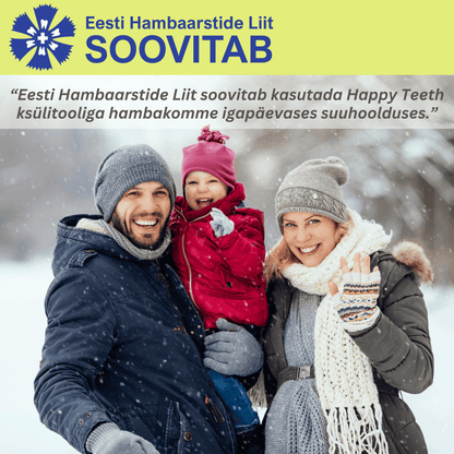 Happy Teeth ksülitooli ja erütritooliga hambakommid - Õun 100g / 185tk
