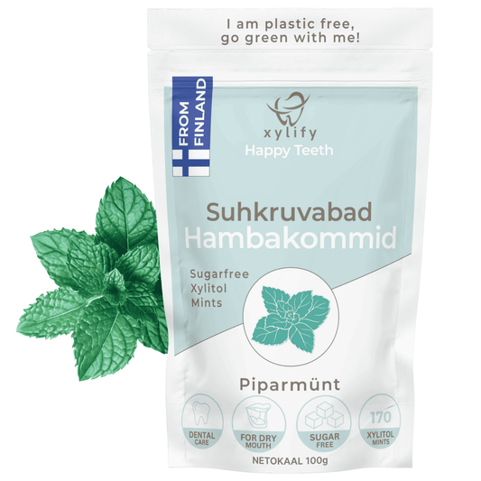 Happy Teeth ksülitooliga hambakommid - Piparmünt 100g / 170tk