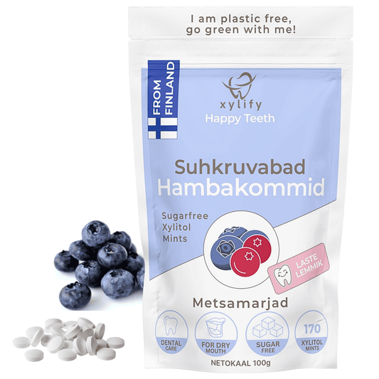 Happy Teeth ksülitooliga hambakommid - Metsamari 100g / 170tk