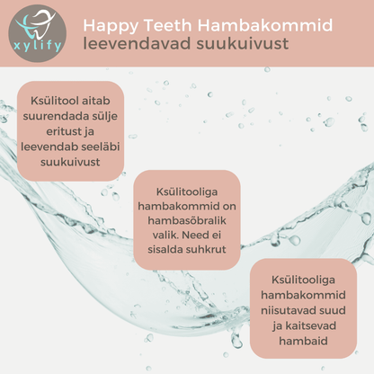 Happy Teeth ksülitooliga hambakommid - Šoko-Münt 100g / 165tk